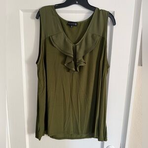 Olive Green Ruffle tank top plus size 2X